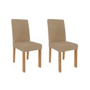 Ver imagem 1 de Kit 2 Cadeiras Sala Jantar Maia 2 Un Nature/suede Gengibre Bege - Cimol