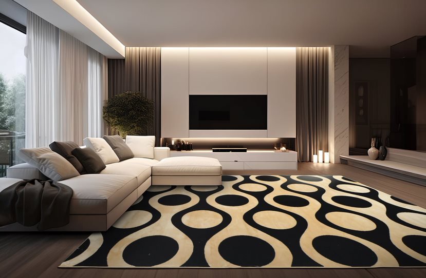 Tapete Rayza Marbella Cyclone Black Chopin 1.50m X 2.00m