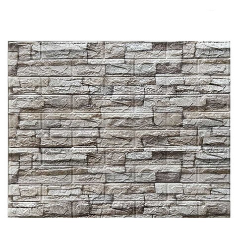 Kit 6 Un/ Espuma 3d - Tijolo Rústico - Canjiquinha Bege