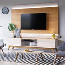 Ver imagem 5 de Rack Bancada 2 Gavetas 218cm Amy Off White/Nature - Gran Belo