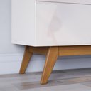 Ver imagem 7 de Rack Bancada 2 Gavetas 218cm Amy Off White/Nature - Gran Belo