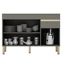 Ver imagem 7 de Armário de Cozinha com Balcão sem Tampo 120cm Lina K02 Gris/Freijó - Mpozenato