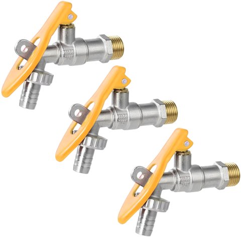 Torneira de Metal com Porta Cadeado para Jardim Quintal Tanque 1/2" | Fertak | Kit 03 Un