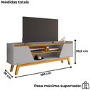 Ver imagem 3 de Rack Bancada Tv 65 Pol 160 Cm Turim Off White Naturalle Bechara