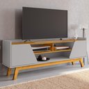 Ver imagem 2 de Rack Bancada Tv 65 Pol 160 Cm Turim Off White Naturalle Bechara