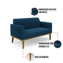 Ver imagem 3 de Sofá 2 Lugares Namoradeira Madeira Castanho Marisa Bouclê Azul D03 - D’Rossi