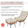 Poltrona Sala Estar Decorativa Costela de Adão com Puff Luxo: Poltrona Costela Linho Bege - 10