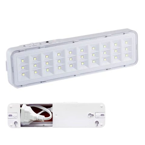 Luminaria de Emergencia 30 Leds Bateria Recarregavel Corredor Escada Portaria Lampada Iluminaçao Seg