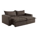 Ver imagem 1 de Sofá Cama 4 Lugares Retrátil Reclinável M-184 Veludo Martins Marrom