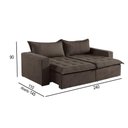Ver imagem 3 de Sofá Cama 4 Lugares Retrátil Reclinável M-184 Veludo Martins Marrom