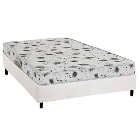 Conjunto Box Casal: Colchão Espuma Herval D23 Sonum Liso + Base Crc Corano White (138x188)