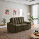 Ver imagem 3 de Sofá Retrátil Reclinável 3 Lugares 180cm Veludo com Molas Palmeira CabeCasa MadeiraOriginals