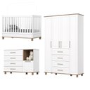 Ver imagem 3 de Quarto de Bebê Retrô com Berço 100% MDF Guarda Roupa 4 Portas e 4 Gavetas e Cômoda Zoe Yescasa
