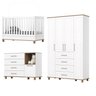 Quarto de Bebê Retrô com Berço 100% Mdf Guarda Roupa 4 Portas e 4 Gavetas e Cômoda Zoe Yescasa - 3