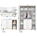 Ver imagem 5 de Quarto de Bebê Retrô com Berço 100% Mdf Guarda Roupa 4 Portas e 4 Gavetas e Cômoda Zoe Yescasa