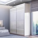 Ver imagem 2 de Guarda Roupa Solteiro 179cm 2 Portas de Correr 100% MDF TW601 Off White - Dalla Costa