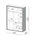 Ver imagem 4 de Guarda Roupa Solteiro 179cm 2 Portas de Correr 100% MDF TW601 Off White - Dalla Costa