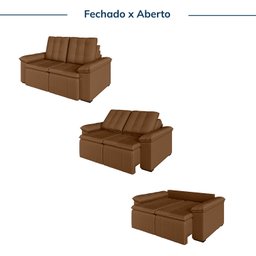 Sofá Palmeira Retrátil Reclinável sem Caixa 3 Lugares 180cm Veludo com Molas CabeCasa MadeiraMadeira - 5