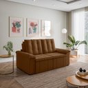 Ver imagem 3 de Sofá Retrátil Reclinável 3 Lugares 180cm Veludo com Molas Palmeira CabeCasa MadeiraOriginals Marrom