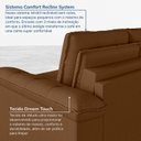 Ver imagem 6 de Sofá Retrátil Reclinável 3 Lugares 180cm Veludo com Molas Palmeira CabeCasa MadeiraOriginals Marrom