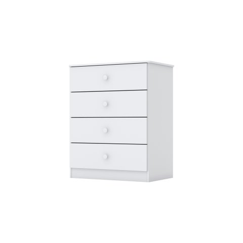 Cômoda Infantil 4 Gavetas Amarelinha Branco – Henn