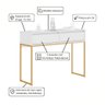 Aparador Moderno Estilo Industrial com Base Metal 2 Gavetas - Branco Dourado - 2