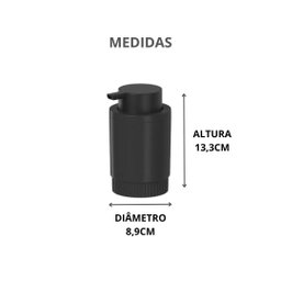 Porta Sabonete Liquido Valvula Pump Banheiro Preto ou - 4