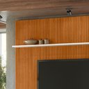 Ver imagem 5 de Painel Tv 75 Pol 238cm Ripado Kalven com Rack Bancada Nerion Cinamomo/off White M20 - D’Rossi