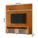 Ver imagem 3 de Painel Tv 75 Pol 238cm Ripado Kalven com Rack Bancada Nerion Cinamomo/off White M20 - D’Rossi