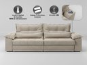 Ver imagem 5 de Sofá Retrátil e Reclinável com Molas Ensacadas e Carregador Usb Colosso 2,50m Veludocristal Areia