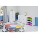 Ver imagem 2 de Porta Cartolina Armário Papelaria 8 Vãos Branco