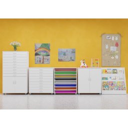 Porta Cartolina Armário Papelaria 8 Vãos Branco - 3