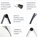 Ver imagem 4 de Espelho Adnet Decorativo Redondo Banheiro Antigo 40cm + Pino Suporte