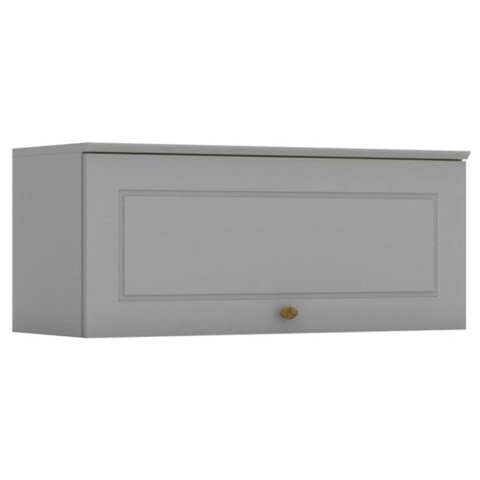 Armário Aéreo p/ Cozinha Americana 1 Porta Basculante 80cm Cinza - Henn