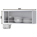 Ver imagem 3 de Armário Aéreo p/ Cozinha Americana 1 Porta Basculante 80cm Cinza - Henn