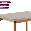 Ver imagem 3 de Mesa para Sala de Jantar 120 cm 100% MDF com Vidro Canto Copo Dublin Marrom