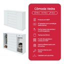 Ver imagem 4 de Cômoda Vedra 7 Gavetas 2 Portas Branco