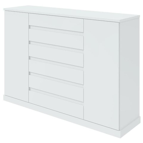 Cômoda Vedra 7 Gavetas 2 Portas Branco