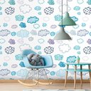 Ver imagem 2 de Papel de Parede Infantil - Nuvens Diversas Arte Destaque 2 Metros