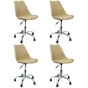 Ver imagem 1 de Kit 4 Cadeiras Leda Office Luisa Saarinen Estofada Base Giratória Cromada - Bege