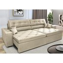 Ver imagem 1 de Sofá Retrátil e Reclinável 2.72M com Molas Cama Inbox Estilo Suede Velusoft Bege