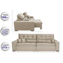 Ver imagem 2 de Sofá Retrátil e Reclinável 2.72M com Molas Cama Inbox Estilo Suede Velusoft Bege