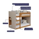 Ver imagem 3 de Beliche Solteiro em mdf Ema Cimol Nature/Off White