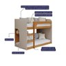 Beliche Solteiro em mdf Ema Cimol Nature/Off White - 3