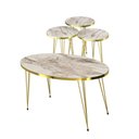 Ver imagem 1 de Conjunto de Mesa de Centro 4 Peças - Mármore Branco