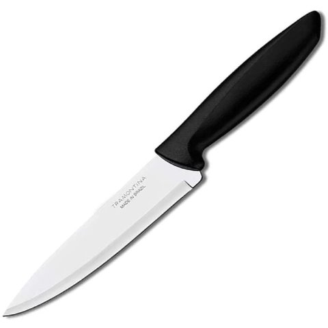 Faca Chef em Aço Inox com Cabo Preto de 6"" da Linha Plenus - 23426106 - TRAMONTINA FACA CARNE INOX 