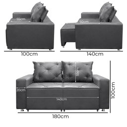 Sofá 2 Lugares Retrátil e Reclinável Bariloche 1.80cm C/ Molas - Veludo - 3