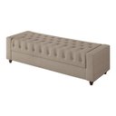 Ver imagem 5 de Puff Baú Calçadeira 140cm Heste Linho Bege - Sallar Home
