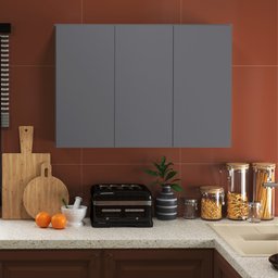 Armário Aéreo Aliex 03 portas Cinza - 2