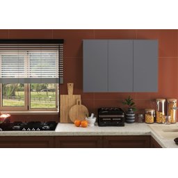 Armário Aéreo Aliex 03 portas Cinza - 5